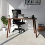 Hanah Home Mesa de estudio Cozy en Nogal con Cristal Templado